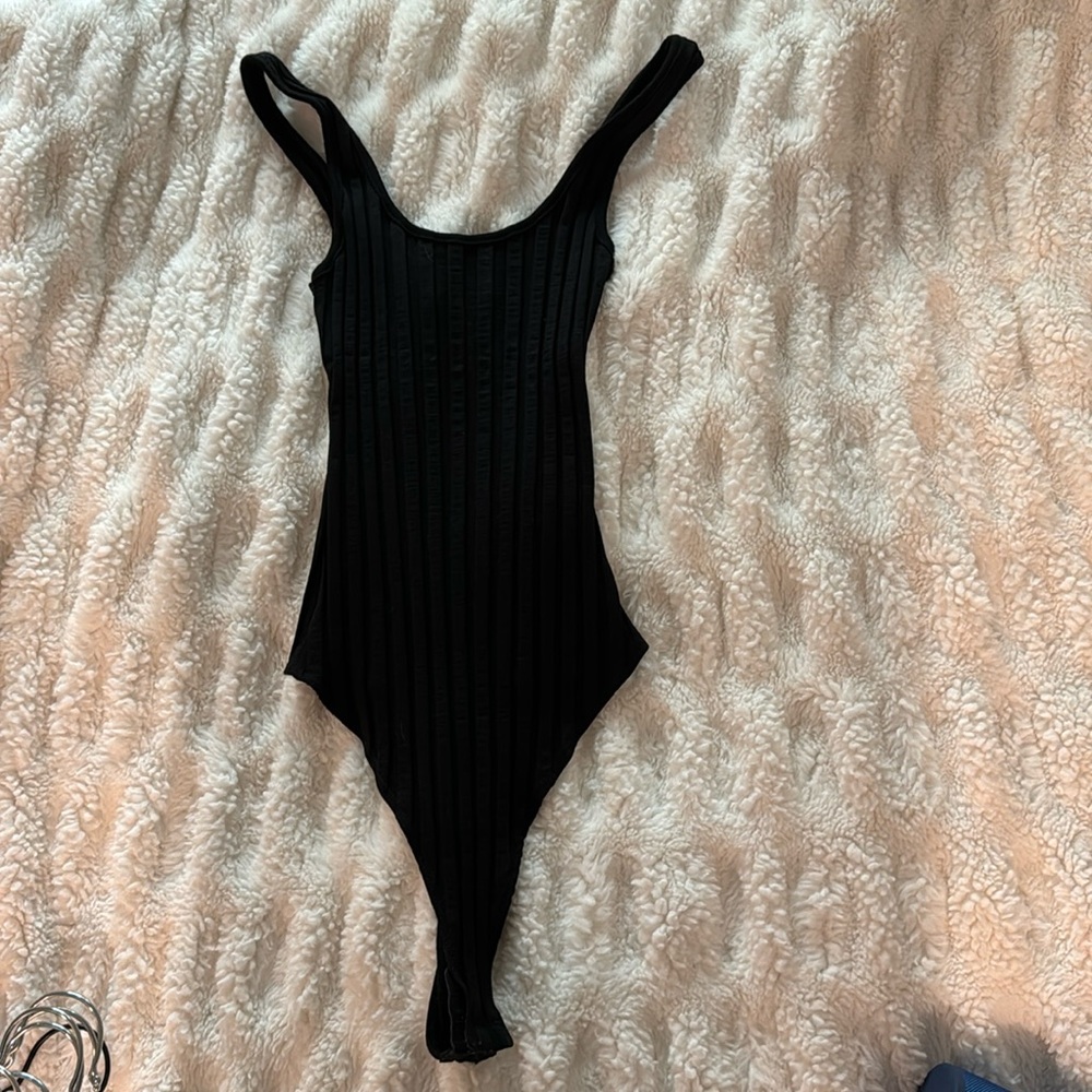 Jonathan simkhai body suit black ribbed. Size xs